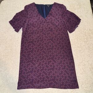 Madewell Navy and Pink Floral Dress 100% silk